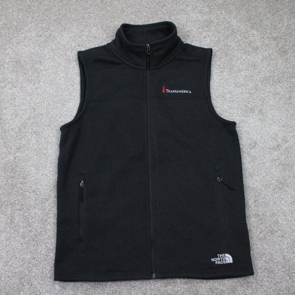 The North Face Fleece Vest Adult Medium Black Full Zip Zipper Pocket Jacket - Picture 1 of 16
